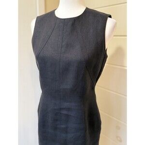 VTG TALBOTS Irish Linen Sheath Dress Size 4P Lined Luxury Minimalist Classic